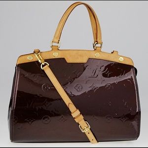 Authentic Louis Vuitton shiny maroon bag